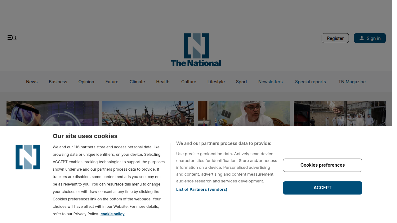 The official website of The National News, a key source for real estate market reports in Dubai.