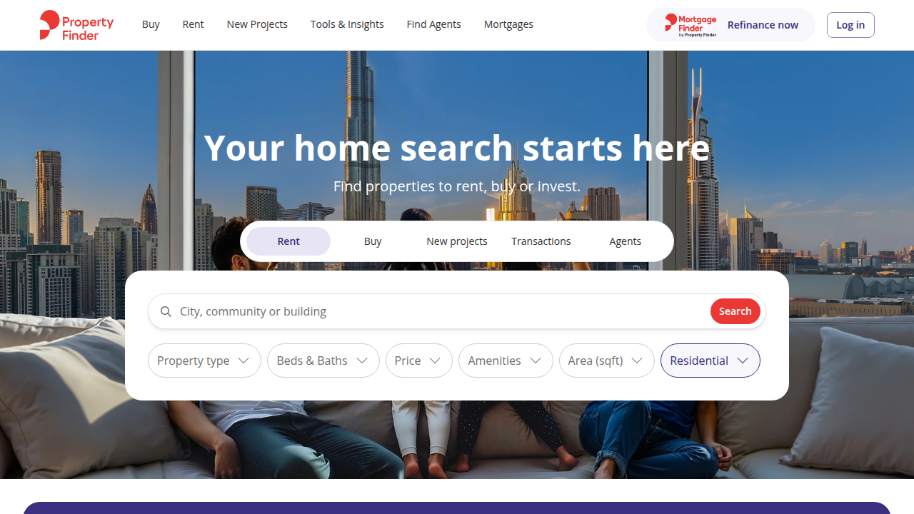 Property Finder is a leading portal for real estate in Dubai, offering guides on the property buying process.