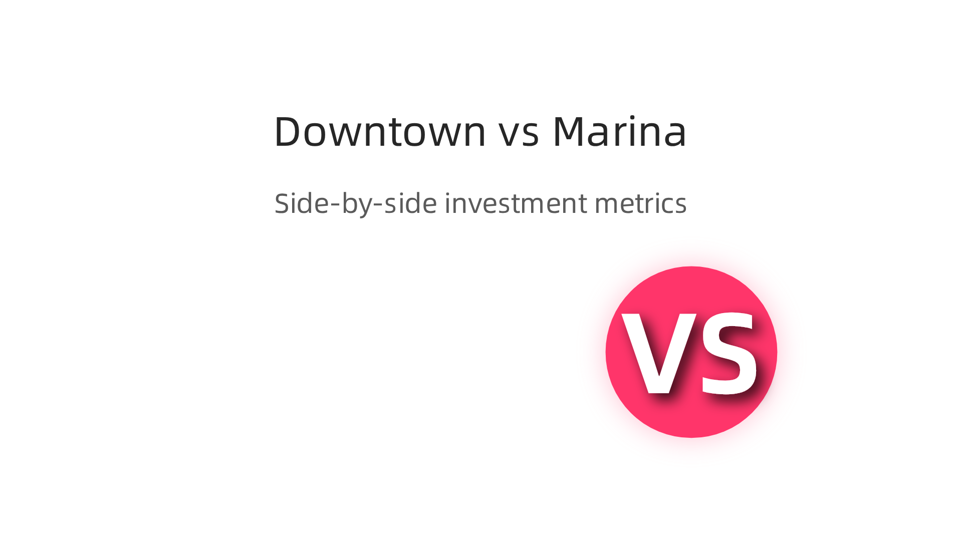 A side-by-side comparison of key investment metrics for Downtown Dubai and Dubai Marina properties.