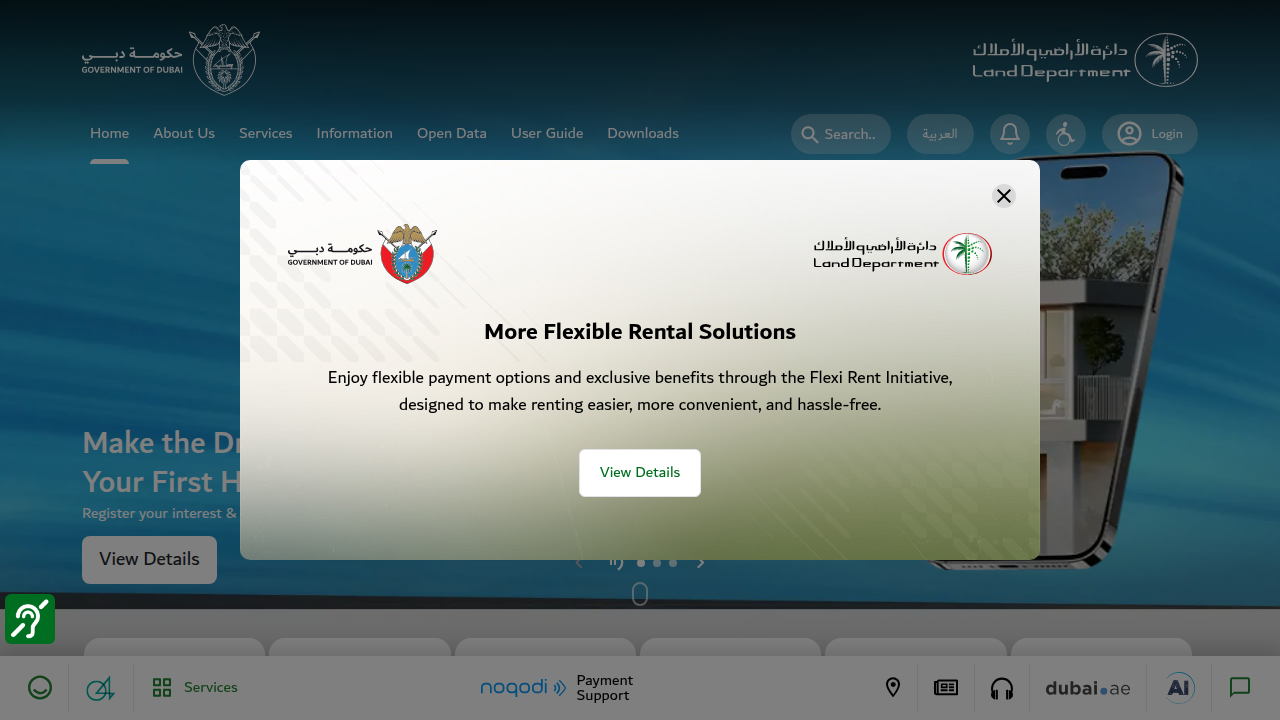 The official website of the Dubai Land Department (DLD), a key resource for real estate market information and regulations in Dubai.