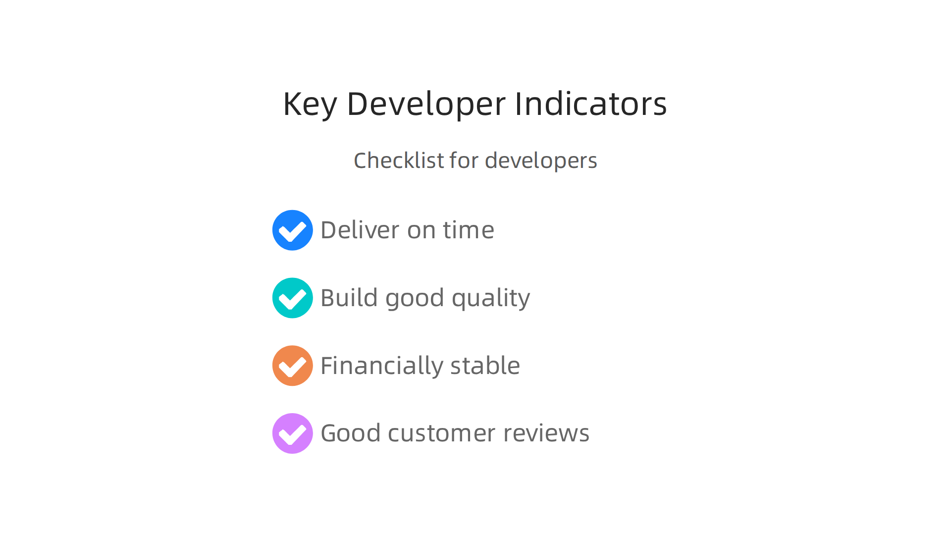 Essential positive indicators when evaluating real estate developers in Dubai.