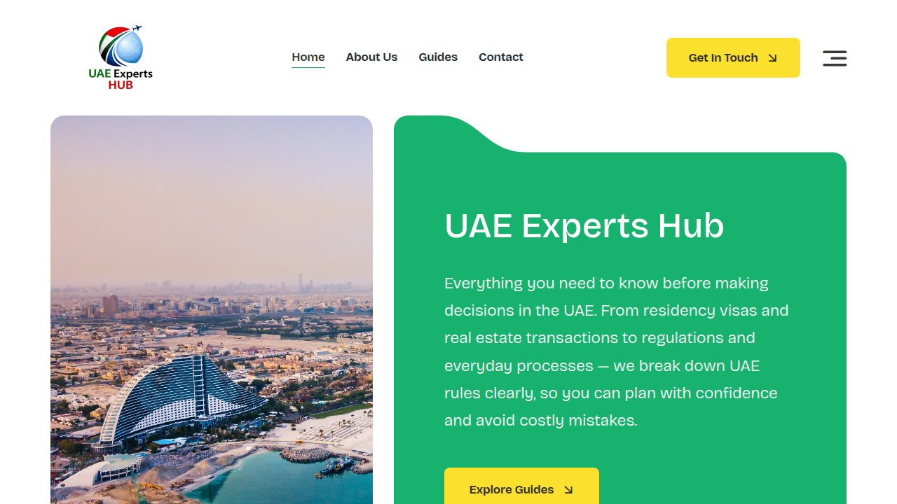 UAE Expert Hub offers legal and investment guides for foreign buyers navigating Dubai's property laws.