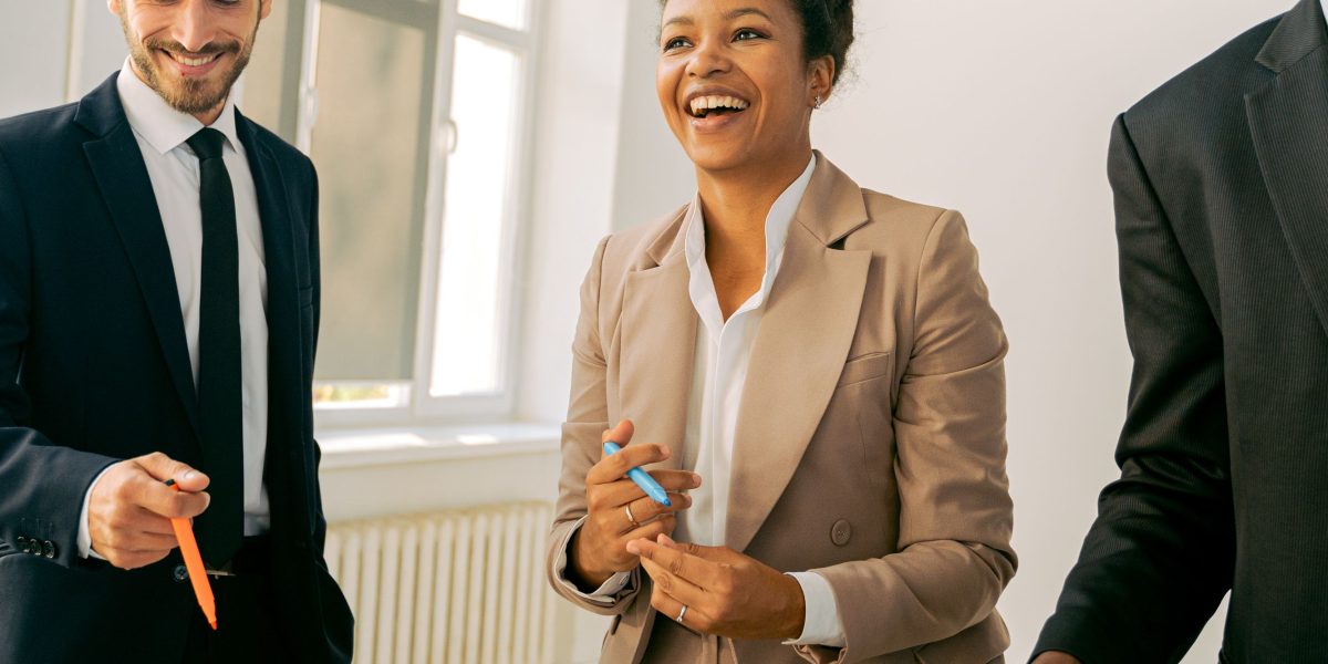 Professionals engage in strategic discussions, highlighting the benefits of a business-friendly environment.