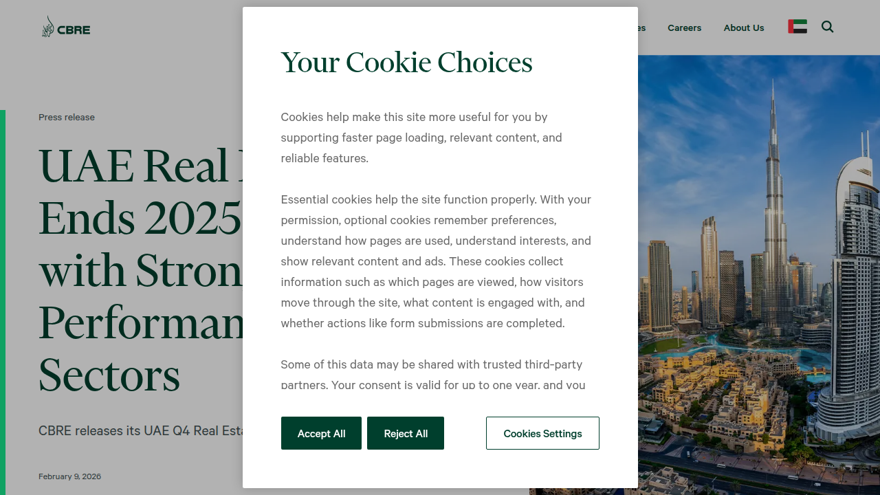 Get insights into the UAE's real estate performance and market review from CBRE.